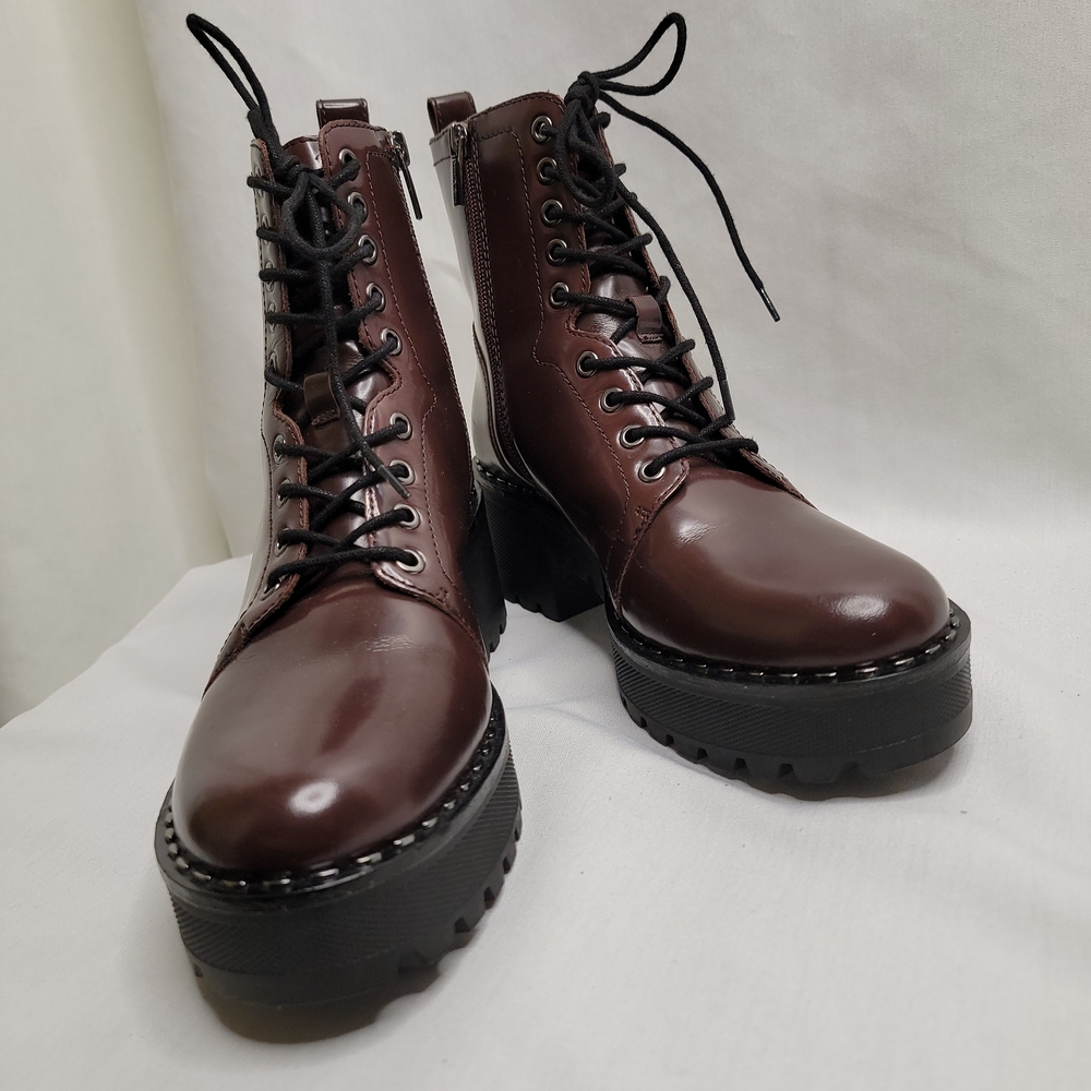 Vince Camuto Burgundy Combat Boots